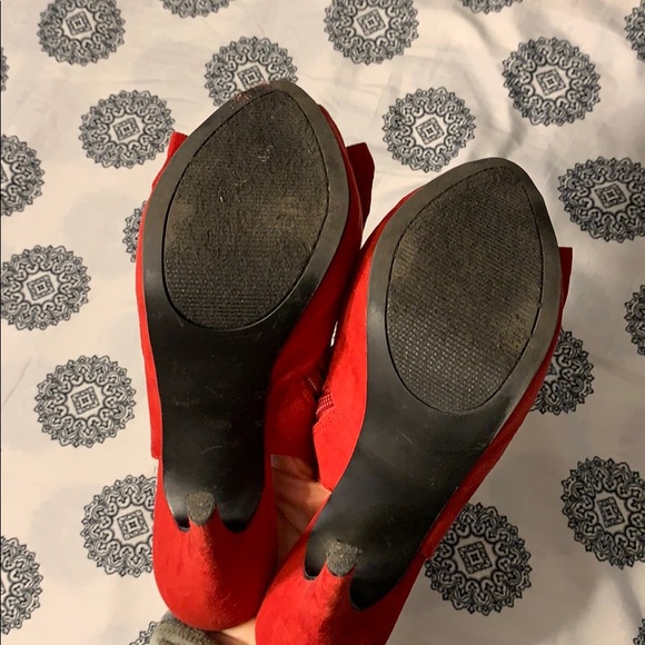 Red Suede Heels - Picture 4 of 8